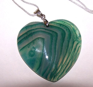 Collier Coeur d'Agate Vert et transparent