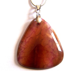 Collier Agate Veinede Dragon ocre