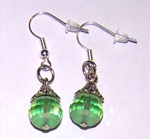 BO Perles de verre vertes irisées