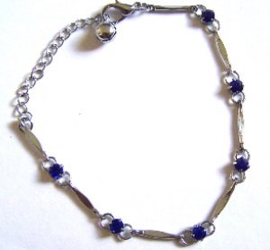 Bracelet argenté Strass bleu